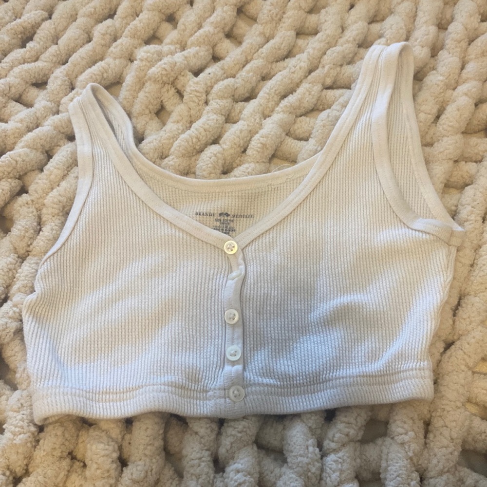 Brandy melville button crop top